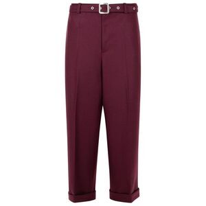 Jil Sander Wine Wool Pants Men